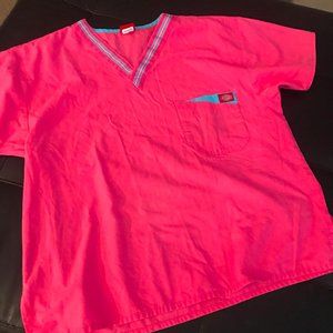 XS pink dickies two pocket scrub